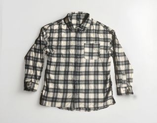 Art Class Long Sleeve Button Up Size 14 Plaid Shirt Brown And Black