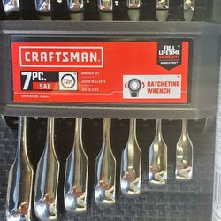 7pc Craftsmen Wrench Set With Ratching SAE 