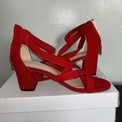 Red Heels Size 7.8 , Not For Wide Heel Type . 