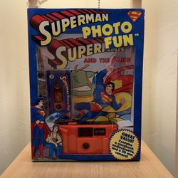 Vintage 1998 DC Superman Photo Fun Box Set Camera Cassette Comic