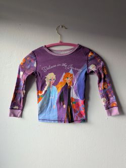 Girls size 6 Disney Frozen Kids Long Sleeve Pajama Top