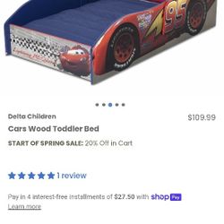 Delta Disney Cars Toddler Bed (Free)