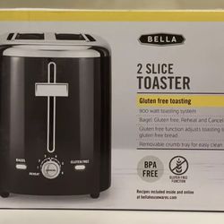 Bella - 2-Slice Extra-Wide/Self-Centering-Slot Toaster - Black Stainless Steel

