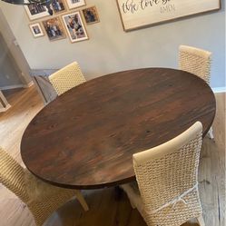 Farmhouse Reclaimed Wood Large Round Table