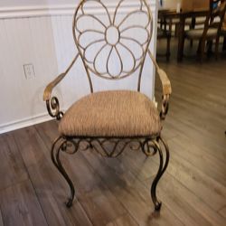 4 GOLD METAL DINING CHAIRS $25 EACH