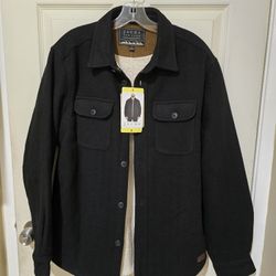 💥Brand new!Jachs New York Men’s Wool Blend Sherpa Lined Shirt Jacket, Black, size SMALL ( reseda ca)