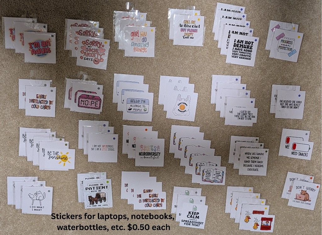 Fun Personalizing Stickers For Cars, Water Bottles, Laptops, Notebooks, And More!