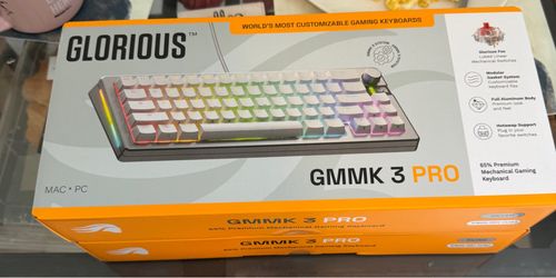 glorious gmmk 3 pro 65% prebuilt mechanical keyboard - silver (dz