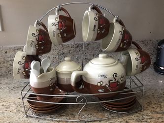 Coffee Cup Plate Set