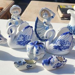 beautiful vintage blue china