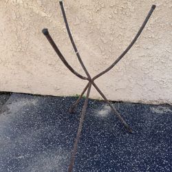 vintage Mid-Century Modern iron bullet planter stand