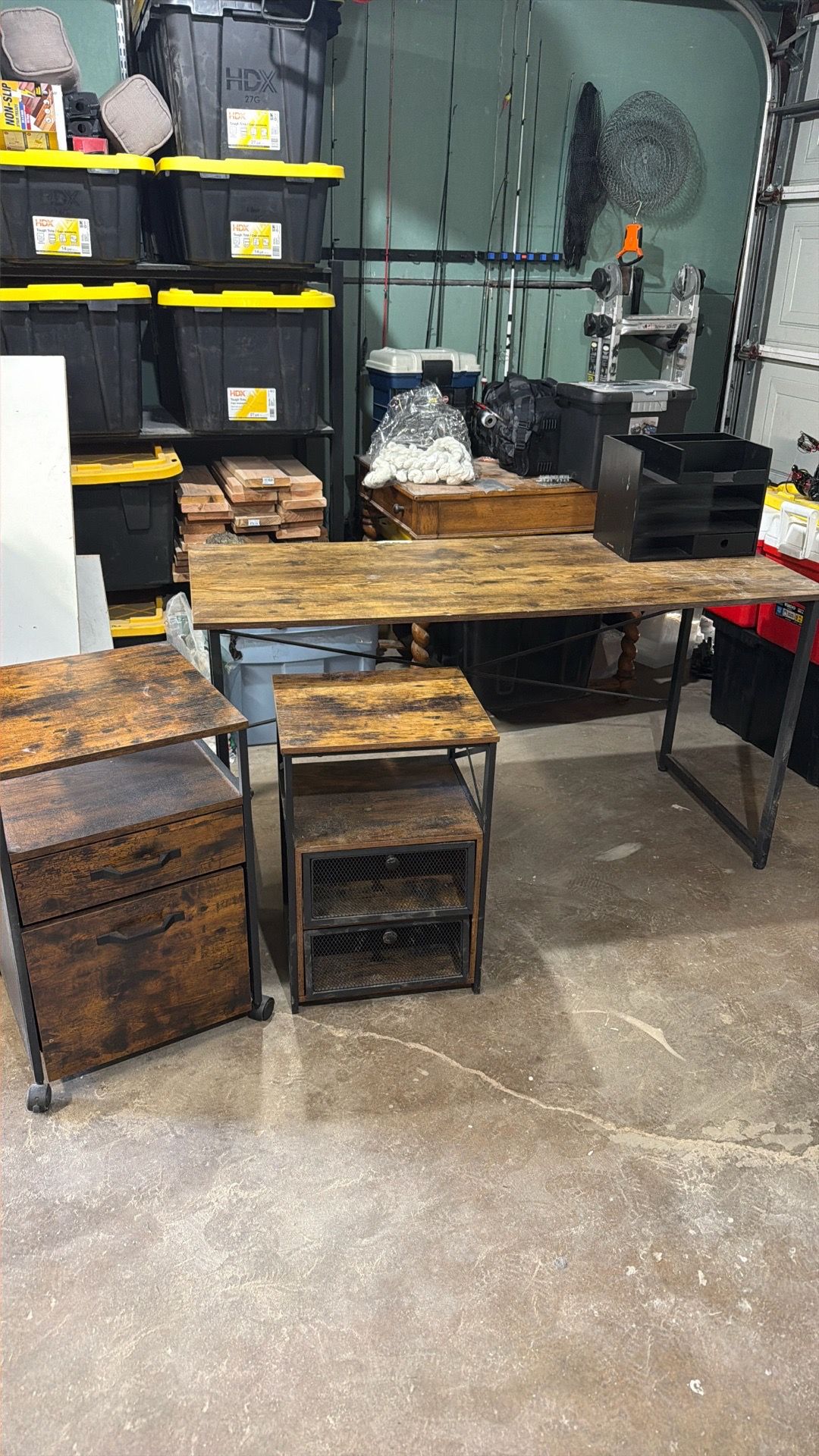 Office desk/table with two cabinets