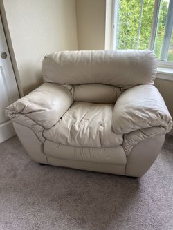 Cream Leather Chair