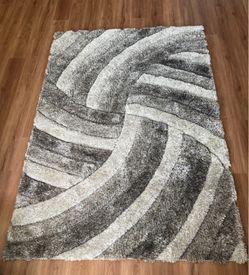 Modern Gray Shag Area Rug 5’2” x 7’5” – Super Soft