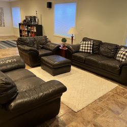 Free Leather Couch, Love Seat, Chair Set