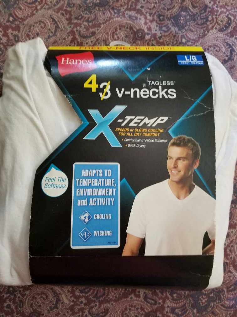 Hanes X-temp V-neck T-shirts