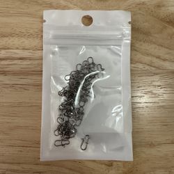 50PCS Stainless Steel Fishing Swivels – Lure Clips & Rolling Connectors