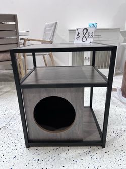 Modern Indoor Cat House & Condo Furniture | Wooden Cat Shelter with Storage Shelf