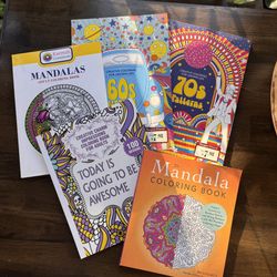 5 Unused Adult Coloring Books