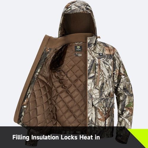 Camo Jacket | Men's Waterproof Hunting Apparel & Windproof Clothes | hoodie Coat for Cold Weather Hunts Size L Brand New still in the box D297