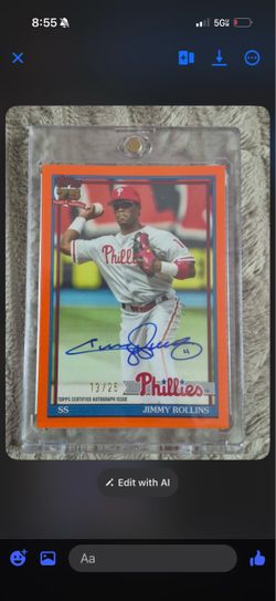 Jimmy Rollins Topps Certified Autograph Card 13/25
