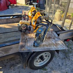 2 Poulan ,pro Blowers  ,  1 RYOBI  ,  1 Crasfman Trimmer , For Parts Or Fix , Easy Fix , All For  $70.