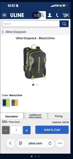 Uline Daypack - Black/Lime