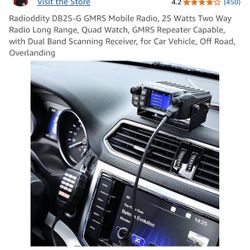 RADIODDITY DB25-G GMRS 25 WATTS LONG RANGE DUAL BAND SCANNER RECEIVER, GMRS REPEATED CAPABLE 