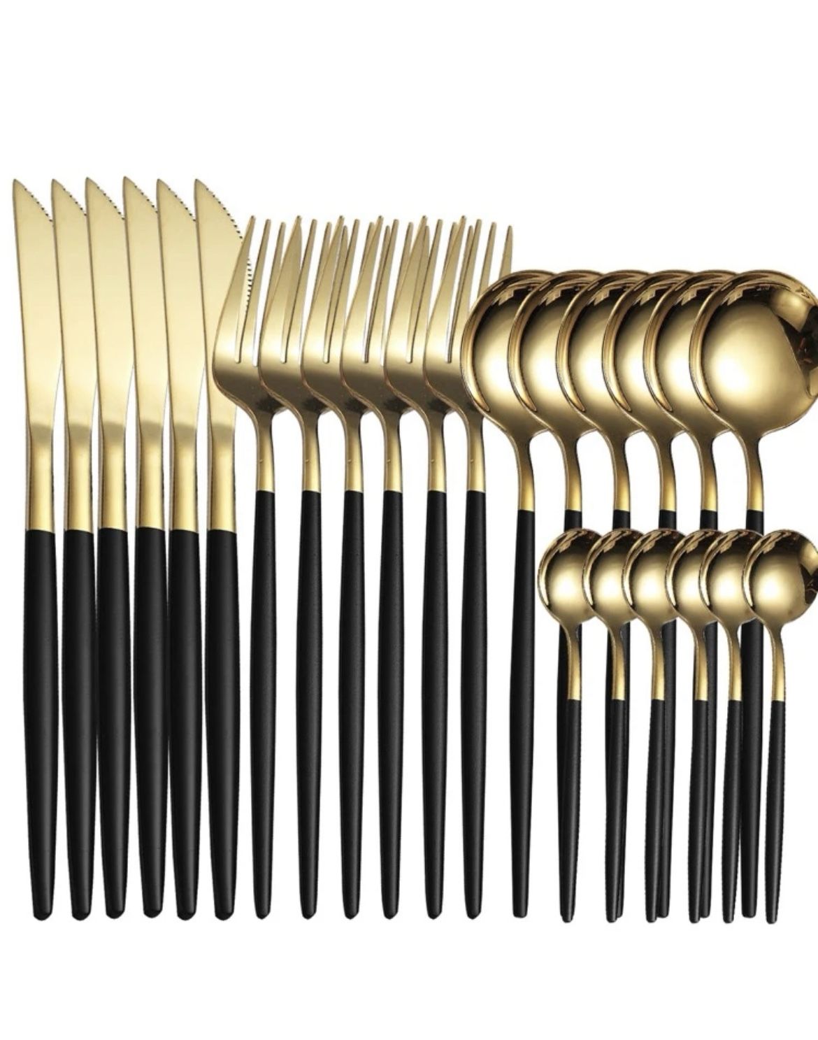 1 Set Of 24pcs Stainless Steel Cutlery Set,Stainless Steel Cutlery, Portuguese Cutlery Spoon, Western Cutlery Set