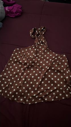 silk brown polkadot shirt