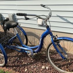 Adult Schwinn Tricycle With Basket On The Back Frame Structure