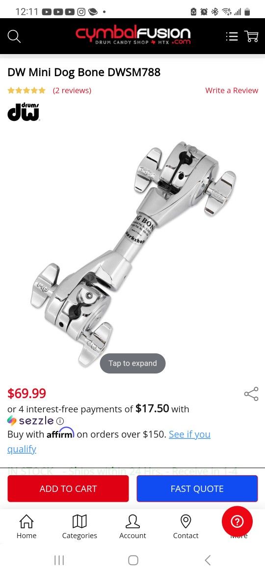 DW Drums Mini Dog Bone