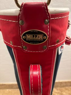 Vintage Miller Pro Model Golf Bag Red White Blue 3-Way Made USA Ron Miller