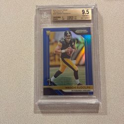 Mason Rudolph Prizm Retail Blue SSP RC Steelers, True Gem 9.5