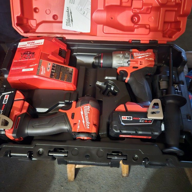 M18 FUEL 18V Lithium-Ion Brushless Cordless Hammer Drill and Impact Driver Combo Kit (2-Tool) with 2 Batteries