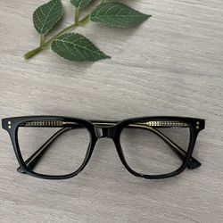 Women’s Square Eye Glasses Frames -Black & Gold-