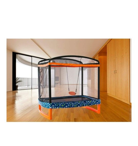 Jump Power Trampoline With Swing And Hanging Bar