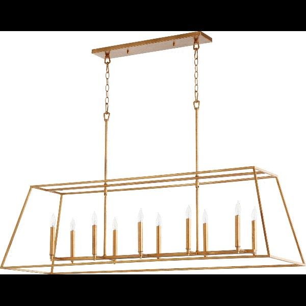 Quorum International Gabriel 10 Lights, 54" Wide Chandelier, Gold Leaf, New In The Box