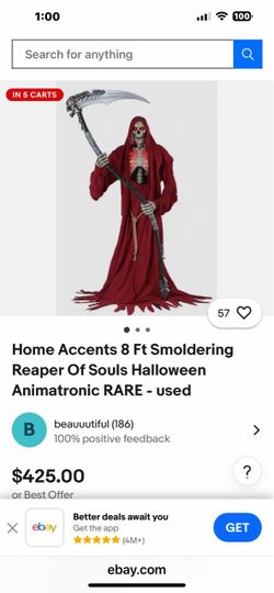8 Ft Smoldering Reaper Of Souls Halloween Animatronic Grim Reaper