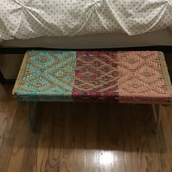 Unique Material Woven Bench.  