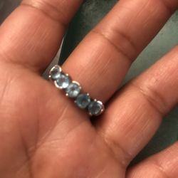 925 Silver Blue Topaz Ring