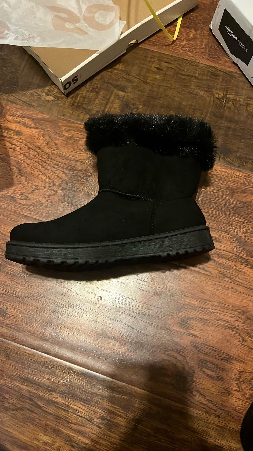 Black Warm Fashion Boots 6 1/2