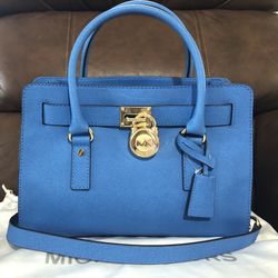 Michael Kors Hamilton Satchel - Heritage Blue Leather