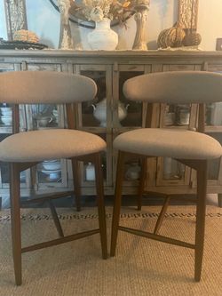 Set of 2 Upholstered Bar Stools