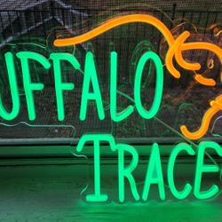 Buffalo Trace Whiskey Lighted Advertising Sign Bourbon Bar Sign Liquor Sign Busch Light Beer 