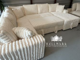 Fluffy Sleeper Sectionals with Storage