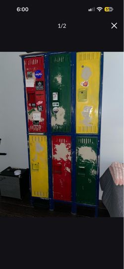 Vintage Metal School Lockers Set of 6