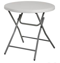 32 Round Folding Table Card Table for Indoor/ Outdoor, Lightweight Foldable Table, Ideal for Camping Picnic Party Wedding Events, White