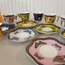 CC & Tea Butterfly Teacups & Saucers 