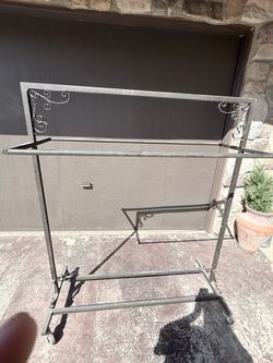 Wrought Iron clothing Rack on Wheels